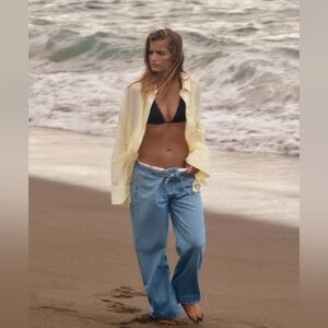 💫ZARA💫 Flowy drawstring Denim Pants